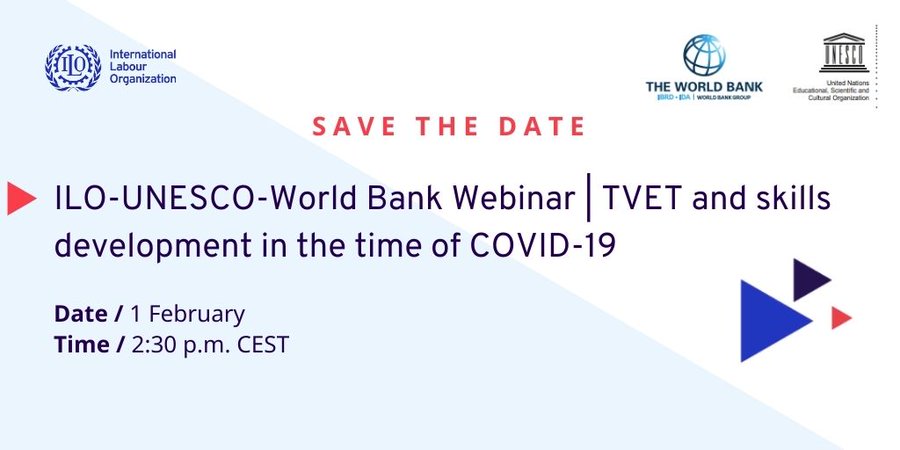 Webinaire OIT-UNESCO-Banque mondiale sur l'EFTP et le développement des compétences à l'époque de la COVID-19