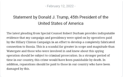 Donald Trump accuse Hillary Clinton d'avoir organisé le Russiagate