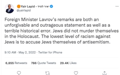 Lavrov récuse la définition communautaire de l'antisémitisme
