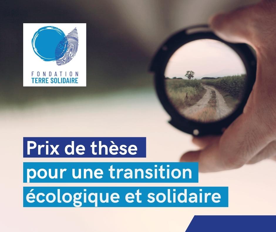 Prix de thèse pour une transition écologique et solidaire