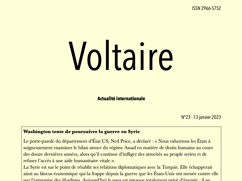 Le n°23 de « Voltaire, actualité internationale » est paru