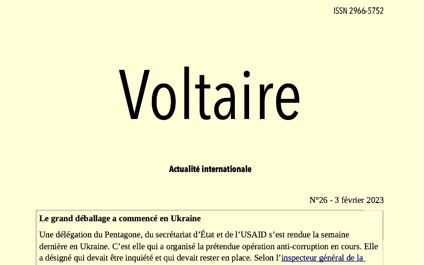 Voltaire, actualité internationale, n°26