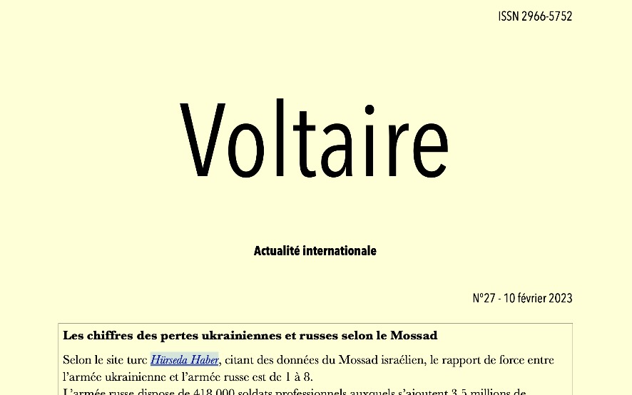 Voltaire, actualité internationale, n°27