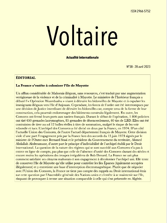 Voltaire, actualité internationale, n°38