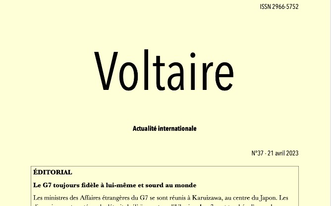 Voltaire, actualité internationale, n°37