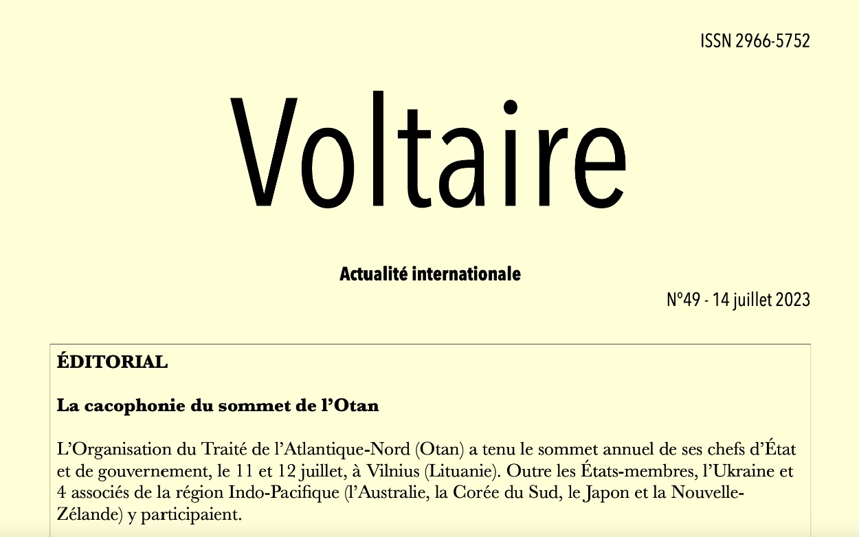 Voltaire, actualité internationale, n°49