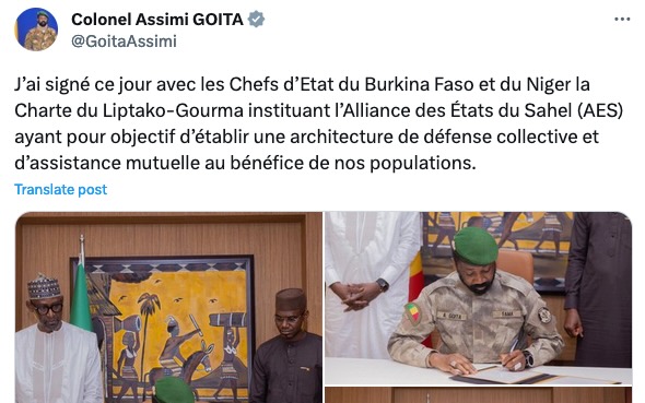 Création d'une Alliance des États du Sahel