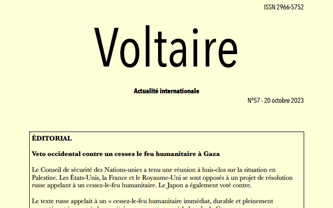 Voltaire, actualité internationale, n°57