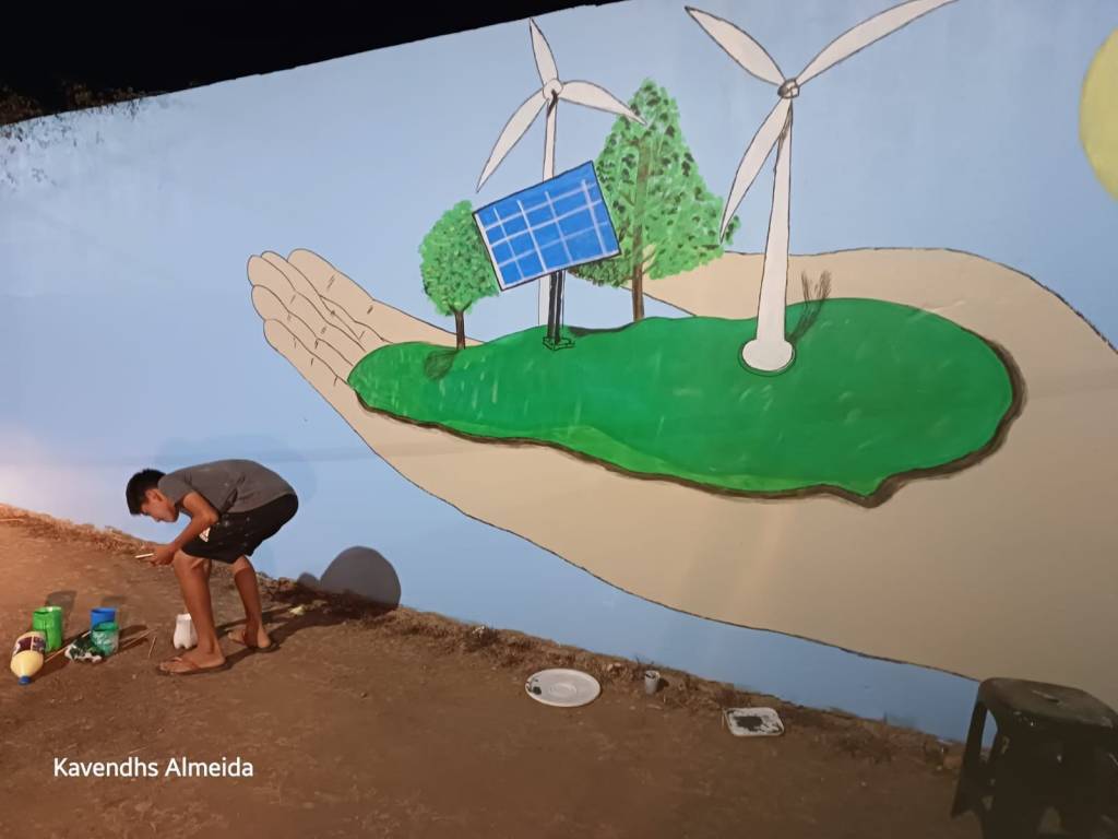 Artist painting for a Power Up