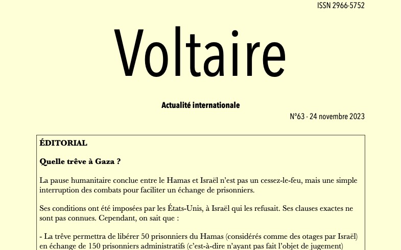 Voltaire, actualité internationale, n°63