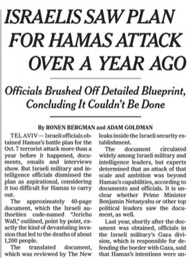 Israël connaissait le plan d'attaque du Hamas depuis plus d'un an, par Manlio Dinucci