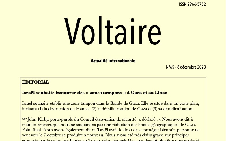Voltaire, actualité internationale, n°65