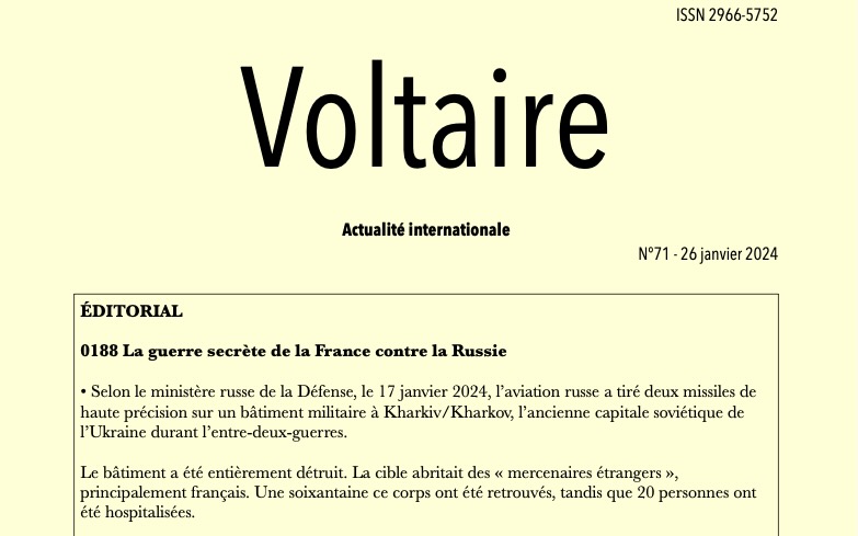 Voltaire, actualité internationale, n°71