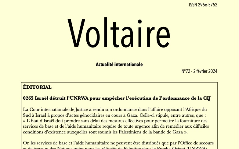 Voltaire, actualité internationale, n°72