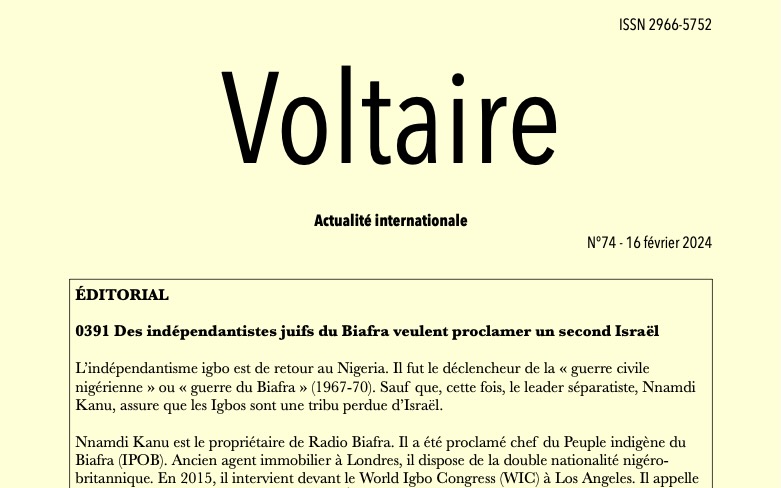 Voltaire, actualité internationale, n°74