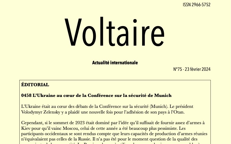 Voltaire, actualité internationale, n°75