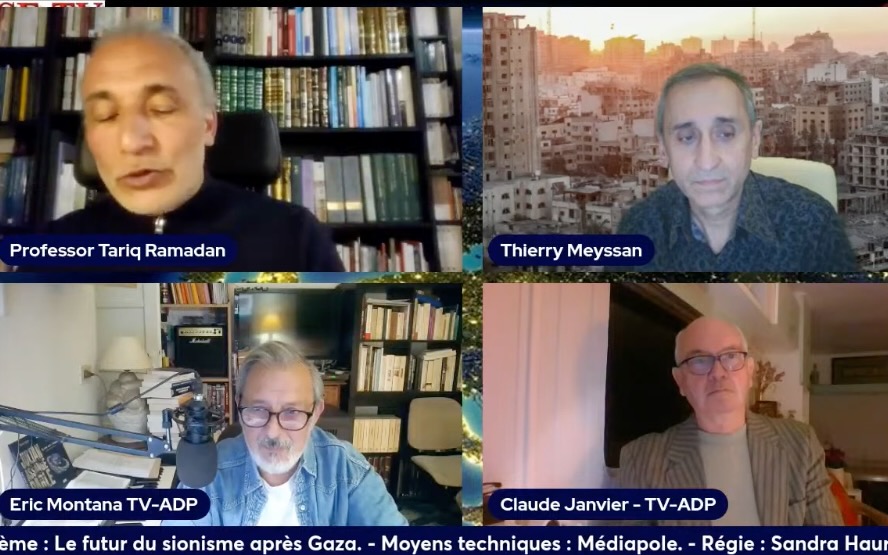 Tariq Ramadan et Thierry Meyssan sur le plateau de TV-ADP