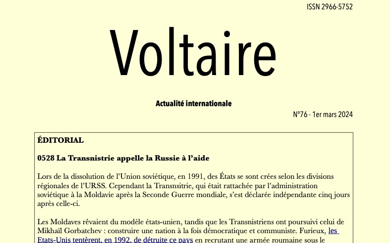 Voltaire, actualité internationale, n°76