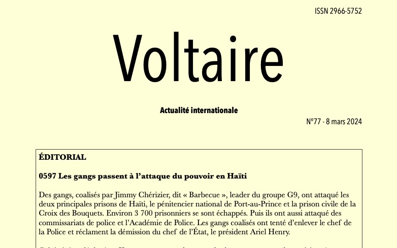 Voltaire, actualité internationale, n°77