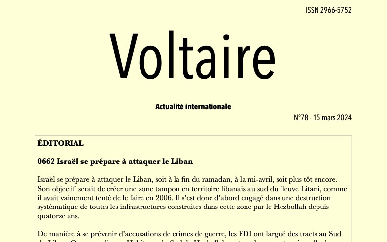 Voltaire, actualité internationale, n°78