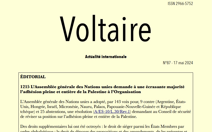 Voltaire, actualité internationale, n°87