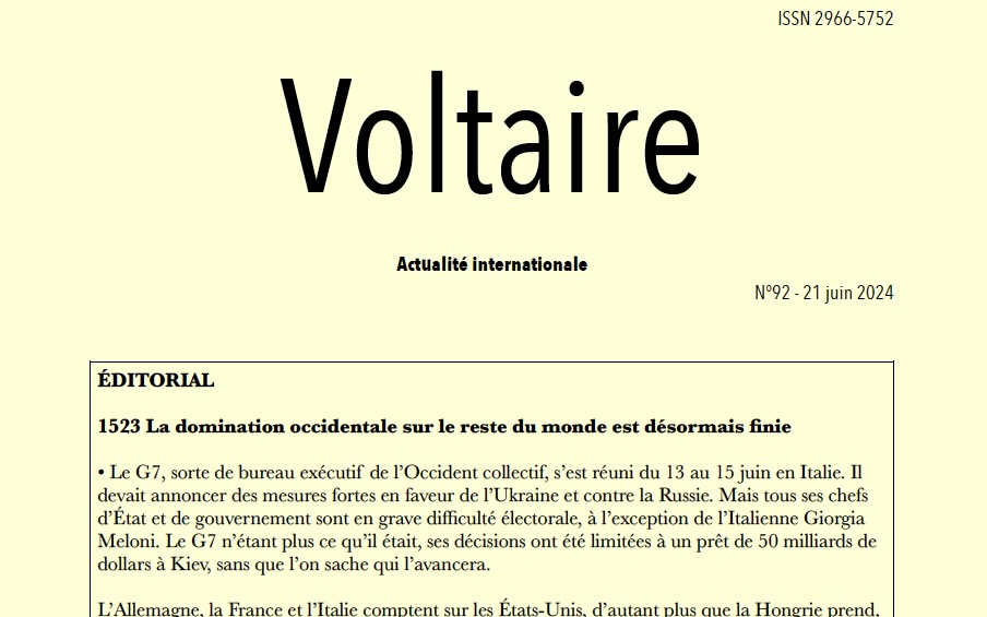 Voltaire, actualité internationale, n°92