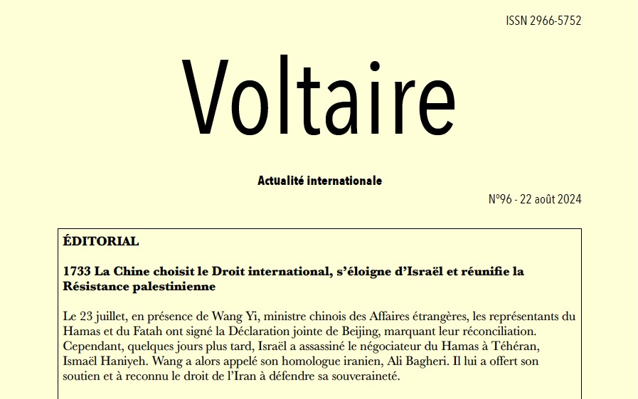 Voltaire, actualité internationale, n°96