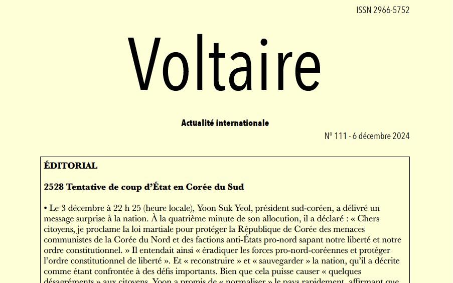 Voltaire, actualité internationale, n°111