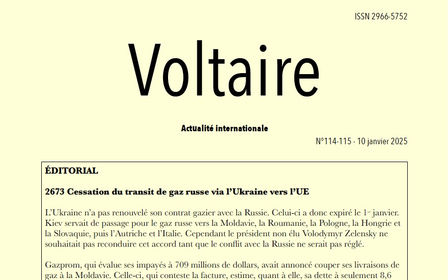 Voltaire, actualité internationale, n°114-115