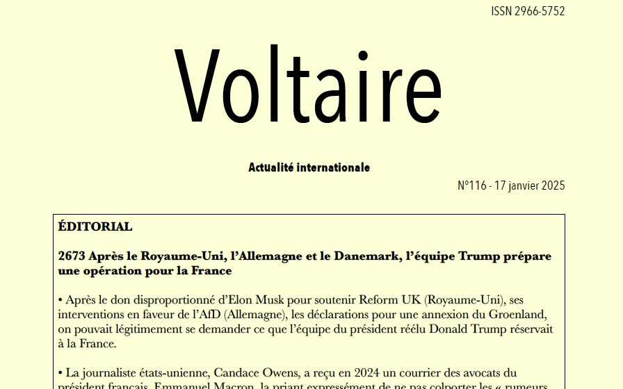 Voltaire, actualité internationale, n°116
