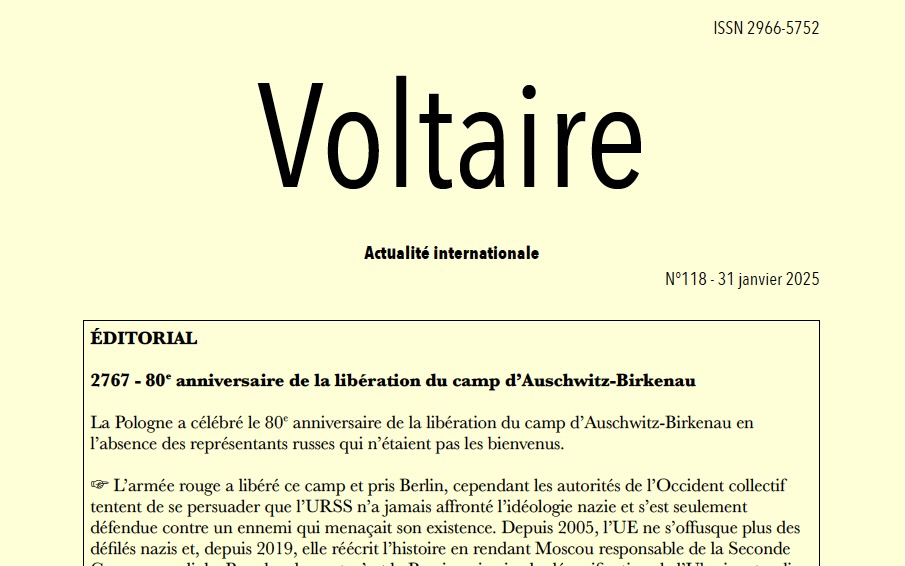 Voltaire, actualité internationale, n°118