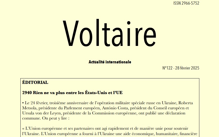 Voltaire, actualité internationale, n°122