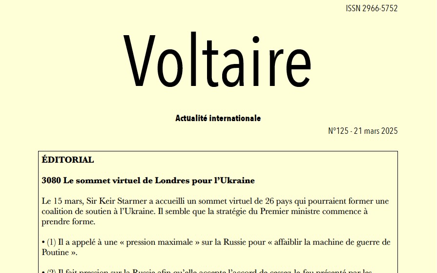 Voltaire, actualité internationale, n°125