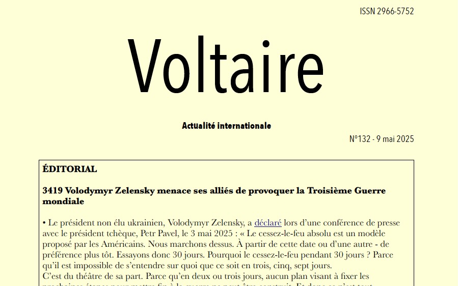 Voltaire, actualité internationale, n°132
