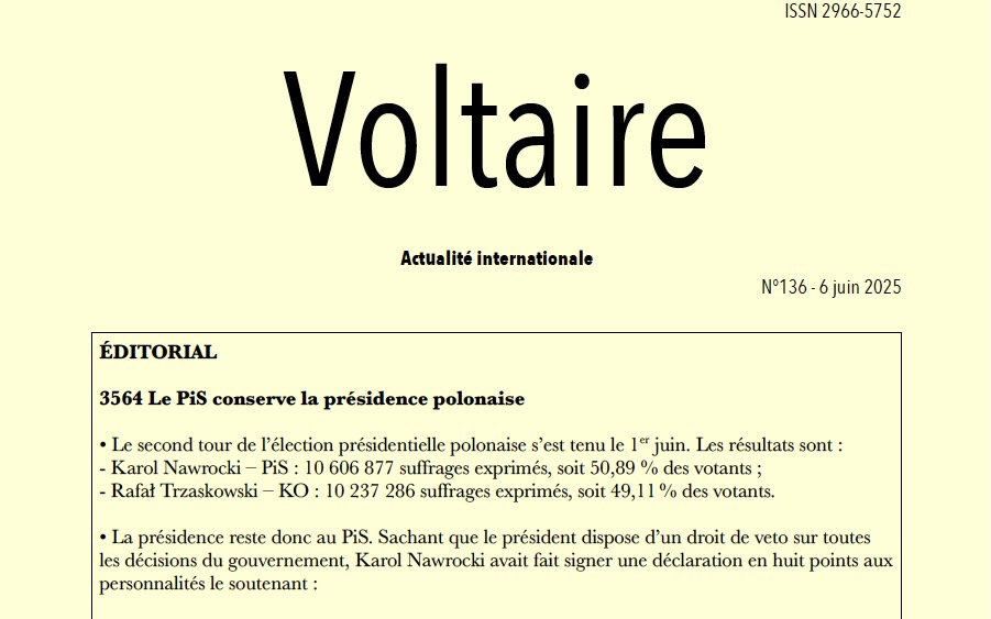 Voltaire, actualité internationale, n°136