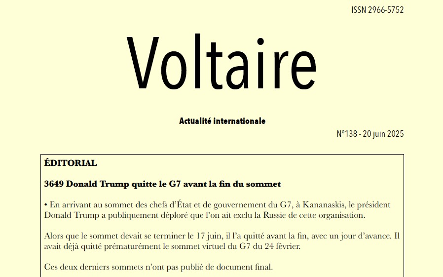 Voltaire, actualité internationale, n°139