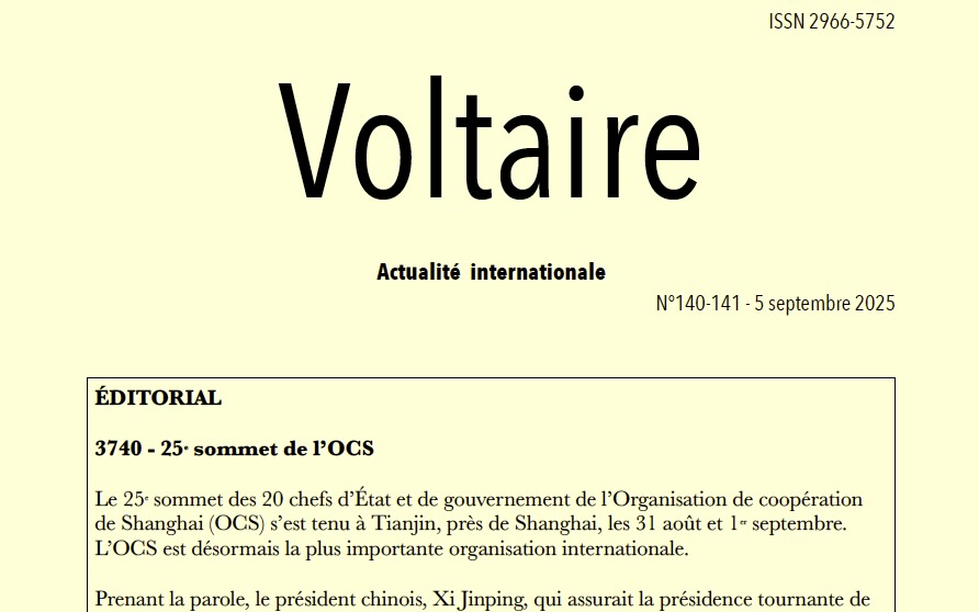 Voltaire, actualité internationale, n°140-141